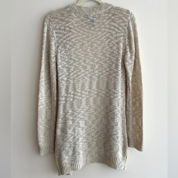 Wet Seal Open Front Long Knit Cardigan, Tan, Size Medium - Picture 12 of 16